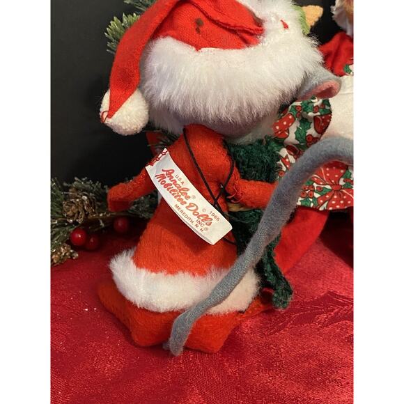 Vintage Annalee Christmas Doll Lot Mr & Mrs Claus & Mouse -‎ 1963/1965  Poseable - Picture 7 of 13
